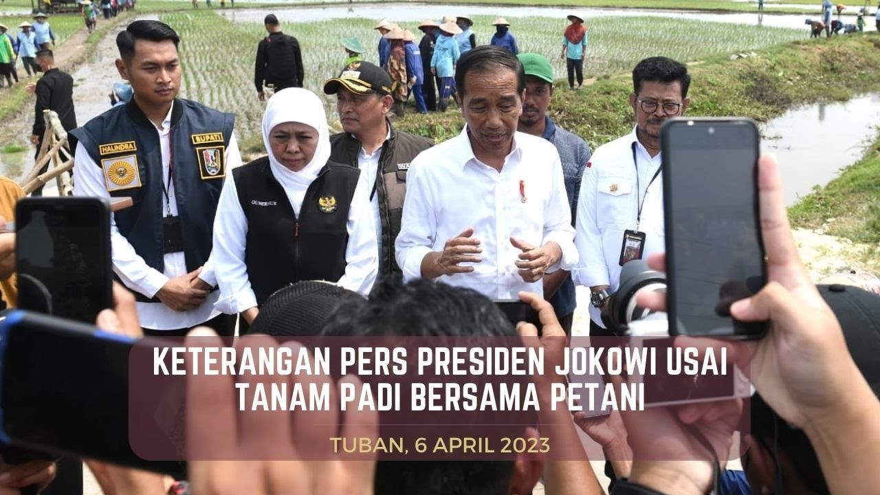 gambar Keterangan Pers Jokowi Usai Tanam Padi di Tuban