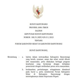 SK Bupati Tentang Forum Banyuwangi Sehat