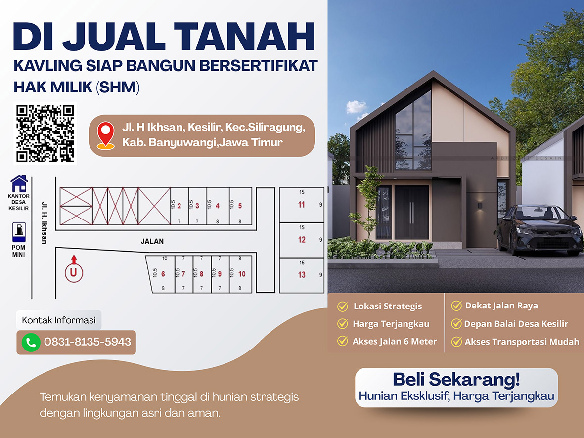 gambar kavling siap bangun di kesilir banyuwangi