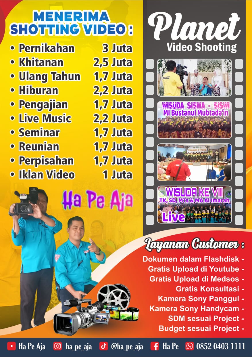 gambar jasa video shooting banyuwangi. Paparan Gambar : <p>Anda mau punya hajatan ?<br>Kami siap membantu mendokumentasikan momen bahagia keluarga anda</p>